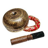 Buddhist Machine Made Singing Bowl, [lingam Bowl] Or Japanese Bowl Carved Inside, [select Accessories]