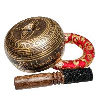 Buddhist Machine Made Singing Bowl, [lingam Bowl] Or Japanese Bowl Carved Inside, [select Accessories]