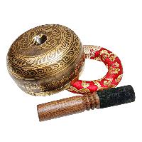 Buddhist Machine Made Singing Bowl, [lingam Bowl] Or Japanese Bowl Carved Inside, [select Accessories]