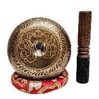 Buddhist Machine Made Singing Bowl, [lingam Bowl] Or Japanese Bowl Carved Inside, [select Accessories]