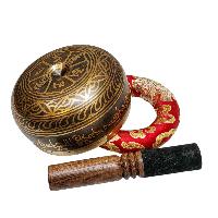 Buddhist Machine Made Singing Bowl, [lingam Bowl] Or Japanese Bowl Carved Inside, [select Accessories]