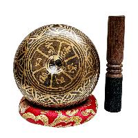 Buddhist Machine Made Singing Bowl, [lingam Bowl] Or Japanese Bowl Carved Inside, [select Accessories]