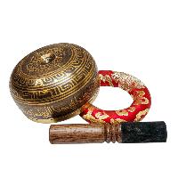 Buddhist Machine Made Singing Bowl, [lingam Bowl] Or Japanese Bowl Carved Inside, [select Accessories]