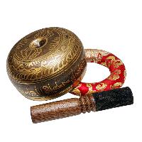Buddhist Machine Made Singing Bowl, [lingam Bowl] Or Japanese Bowl Carved Inside, [select Accessories]
