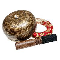 Buddhist Machine Made Singing Bowl, [lingam Bowl] Or Japanese Bowl Carved Inside, [select Accessories]