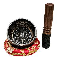 Nepali Singing Bowl With Carved Inside, [select Accessories]