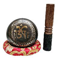 Nepali Singing Bowl With Carved Inside, [select Accessories]