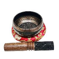 Nepali Singing Bowl With Carved Inside, [select Accessories]