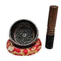 Nepali Singing Bowl With Carved Inside, [select Accessories]