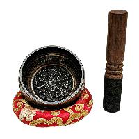 Nepali Singing Bowl With Carved Inside, [select Accessories]