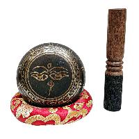Nepali Singing Bowl With Carved Inside, [select Accessories]