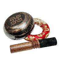 Nepali Singing Bowl With Carved Inside, [select Accessories]
