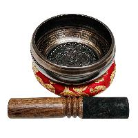 Nepali Singing Bowl With Carved Inside, [select Accessories]