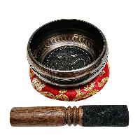 Nepali Singing Bowl With Carved Inside, [select Accessories]