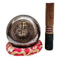 Nepali Singing Bowl With Carved Inside, [select Accessories]