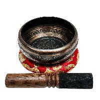 Nepali Singing Bowl With Carved Inside, [select Accessories]