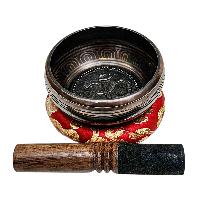 Nepali Singing Bowl With Carved Inside, [select Accessories]
