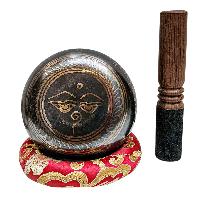 Nepali Singing Bowl With Carved Inside, [select Accessories]
