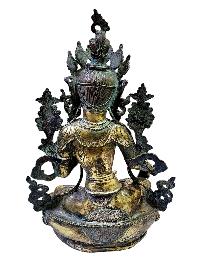[green Tara], Buddhist Handmade Statue, [full Gold Plated], [antique Finishing]