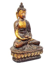 [amitabha Buddha], Buddhist Miniature Statue, [partly Gold Plated], [antique Finishing]