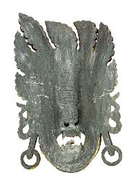 Handmade Wooden Mask Of [bhairab], Wall Hanging, Painted, Poplar Wood