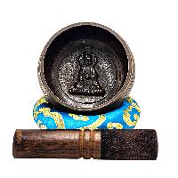 Nepali Singing Bowl With Carved Inside, [select Accessories]