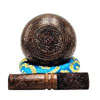 Nepali Singing Bowl With Carved Inside, [select Accessories]