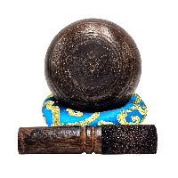 Nepali Singing Bowl With Carved Inside, [select Accessories]