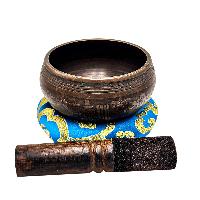 Nepali Singing Bowl With Carved Inside, [select Accessories]