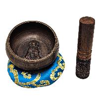 Nepali Singing Bowl With Carved Inside, [select Accessories]