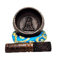 Nepali Singing Bowl With Carved Inside, [select Accessories]