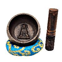 Nepali Singing Bowl With Carved Inside, [select Accessories]