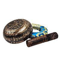 Nepali Singing Bowl With Carved Inside, [select Accessories]