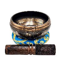 Nepali Singing Bowl With Carved Inside, [select Accessories]