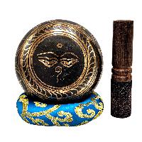 Nepali Singing Bowl With Carved Inside, [select Accessories]