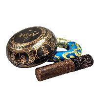 Nepali Singing Bowl With Carved Inside, [select Accessories]