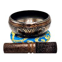 Nepali Singing Bowl With Carved Inside, [select Accessories]