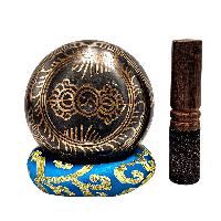 Nepali Singing Bowl With Carved Inside, [select Accessories]