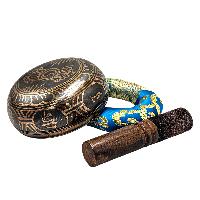 Nepali Singing Bowl With Carved Inside, [select Accessories]