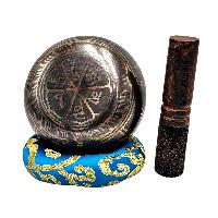 Nepali Singing Bowl With Carved Inside, [select Accessories]