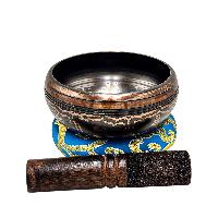 Nepali Singing Bowl With Carved Inside, [select Accessories]