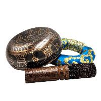 Nepali Singing Bowl With Carved Inside, [select Accessories]