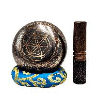 Nepali Singing Bowl With Carved Inside, [select Accessories]