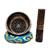 Nepali Singing Bowl With Carved Inside, [select Accessories]
