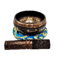 Nepali Singing Bowl With Carved Inside, [select Accessories]