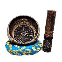 Nepali Singing Bowl With Carved Inside, [select Accessories]