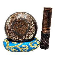 Nepali Singing Bowl With Carved Inside, [select Accessories]