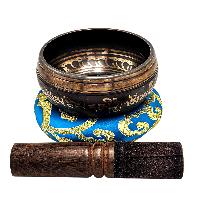 Nepali Singing Bowl With Carved Inside, [select Accessories]