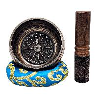 Nepali Singing Bowl With Carved Inside, [select Accessories]