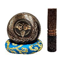Nepali Singing Bowl With Carved Inside, [select Accessories]